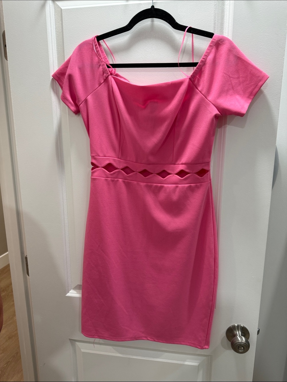 Haute Monde Hot Pink Cutout Waist Mini Dress